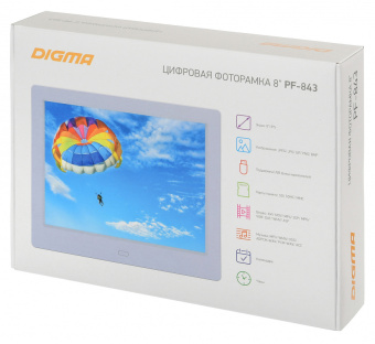 Фоторамка Digma 8" PF-843 IPS 1024x768 белый пластик ПДУ Видео - купить недорого с доставкой в интернет-магазине