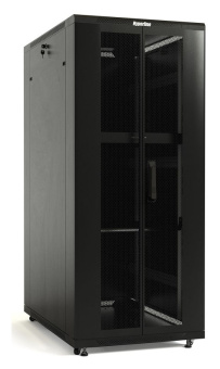 Шкаф коммутационный Hyperline (TTB-4266-DD-RAL9004) напольный 42U 600x600мм пер.дв.перфор.2ств. задн.дв.перфор.2-хст. 2 бок.пан. 800кг черный 510мм IP20 сталь - купить недорого с доставкой в интернет-магазине