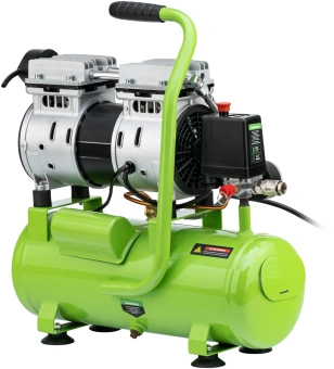 Компрессор поршневой Сибртех МБ 750/10 безмасляный 150л/мин 10л 750Вт зеленый - купить недорого с доставкой в интернет-магазине