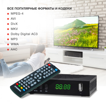 Ресивер DVB-T2 Starwind CT-220 черный - купить недорого с доставкой в интернет-магазине