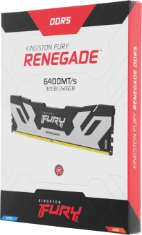 Память DDR5 2x16GB 6400MHz Kingston KF564C32RSK2-32 Fury Renegade RTL Gaming PC5-51200 CL32 DIMM 288-pin 1.4В kit с радиатором Ret - купить недорого с доставкой в интернет-магазине