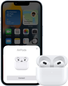 Гарнитура вкладыши Apple AirPods 3 A2565,A2564,A2897 белый беспроводные bluetooth в ушной раковине (MPNY3CH/A) - купить недорого с доставкой в интернет-магазине