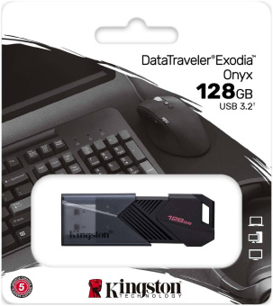 Флеш Диск Kingston 128Gb DataTraveler Exodia Onyx DTXON/128GB USB3.2 черный - купить недорого с доставкой в интернет-магазине