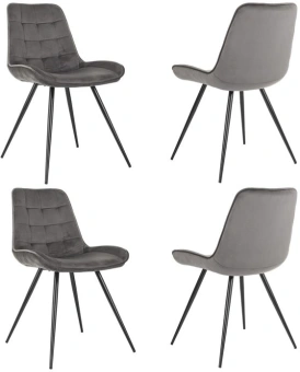 Стул для дома Бюрократ CH-K2_4 комплект 4шт т.серый Holland 18 металл черный на ножках (CH-K2_1/HL18_4) - купить недорого с доставкой в интернет-магазине