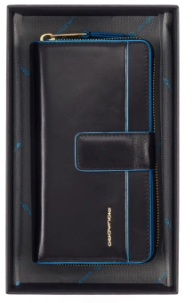 Кошелек женский Piquadro Blue Square PD1354B2R/N черный натур.кожа - купить недорого с доставкой в интернет-магазине
