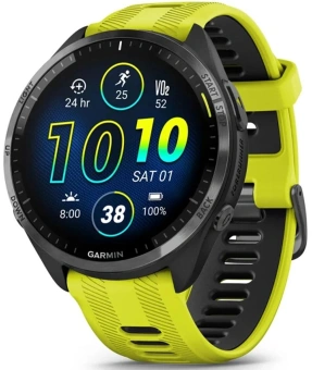 Смарт-часы Garmin Forerunner 965 1.3" AMOLED корп.черный рем.черный/желтый (010-02809-12) - купить недорого с доставкой в интернет-магазине