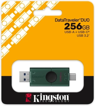Флеш Диск Kingston 256GB DataTraveler Duo G2 DTDEG2/256GB USB3.0 зеленый/черный - купить недорого с доставкой в интернет-магазине