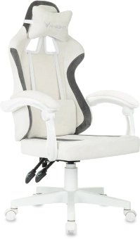 Кресло игровое Knight Wolf WH молочный/серый крестов. пластик пластик белый - купить недорого с доставкой в интернет-магазине