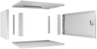 Шкаф коммутационный Cabeus (WSC-05D-6U55/45M) настенный 6U 550x450мм пер.дв.металл 30кг серый 390мм 220град. 320мм IP20 сталь - купить недорого с доставкой в интернет-магазине