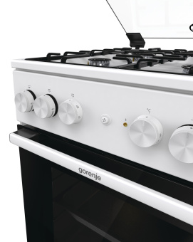 Плита Комбинированная Gorenje GK5A21WH белый/черный (стеклянная крышка) реш.сталь - купить недорого с доставкой в интернет-магазине