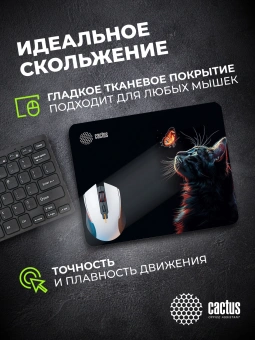 Коврик для мыши Cactus Night Cat 220x180x2мм (CS-MP-P12XS) - купить недорого с доставкой в интернет-магазине