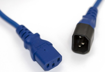 Шнур питания Hyperline PWC-IEC13-IEC14-1.8-BL C13-С14 проводник.:3x0.75мм2 1.8м 250В 10А (упак.:1шт) синий - купить недорого с доставкой в интернет-магазине