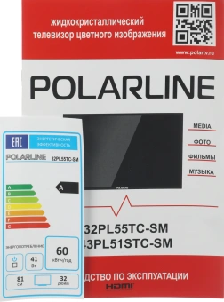Телевизор LED PolarLine 32" 32PL55TC-SM черный/серебристый HD 60Hz DVB-T DVB-T2 DVB-C USB WiFi Smart TV (RUS) - купить недорого с доставкой в интернет-магазине