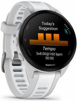 Смарт-часы Garmin Forerunner 165 30.4мм 1.2" AMOLED корп.серый рем.белый разм.брасл.:126-203мм (010-02863-21) - купить недорого с доставкой в интернет-магазине