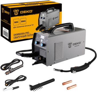 Сварочный полуавтомат Deko DKWM200A MIG-MAG/ММА 5.6кВт - купить недорого с доставкой в интернет-магазине