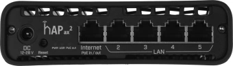 Роутер беспроводной MikroTik hAP ax2 (C52IG-5HAXD2HAXD-TC) AX1800 10/100/1000BASE-TX черный - купить недорого с доставкой в интернет-магазине