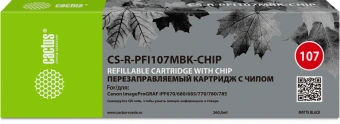 Картридж перезаправляемый струйный Cactus CS-R-PFI107MBK-CHIP черный матовый (260мл) для Canon imageProGRAF iPF670/680/685/770/780/785 с чипом - купить недорого с доставкой в интернет-магазине