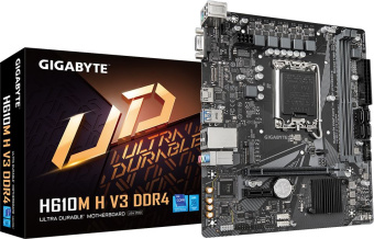 Материнская плата Gigabyte H610M H V3 DDR4 Soc-1700 Intel H610 2xDDR4 mATX AC`97 8ch(7.1) GbLAN+VGA+HDMI - купить недорого с доставкой в интернет-магазине