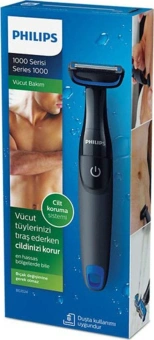 Триммер Philips Series 1000 BG1024/16 черный/голубой (насадок в компл:1шт) - купить недорого с доставкой в интернет-магазине