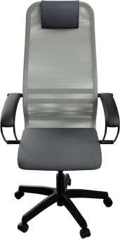 Кресло Метта SU-B-8 светло-серый сиденье светло-серый сетка с подголов. крестов. металл хром - купить недорого с доставкой в интернет-магазине