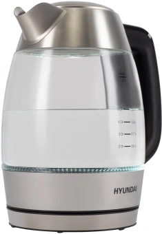 Чайник электрический Hyundai HYK-G9408 1.9л. 2200Вт черный/серебристый корпус: стекло - купить недорого с доставкой в интернет-магазине