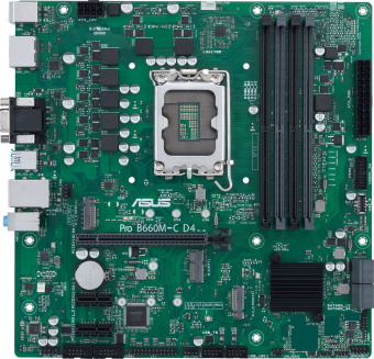 Материнская плата Asus PRO B660M-C D4-CSM Soc-1700 Intel B660 4xDDR4 mATX AC`97 8ch(7.1) GbLAN RAID+VGA+HDMI+DP - купить недорого с доставкой в интернет-магазине