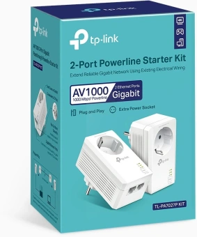 Сетевой адаптер Powerline TP-Link TL-PA7027P Kit Gigabit Ethernet - купить недорого с доставкой в интернет-магазине