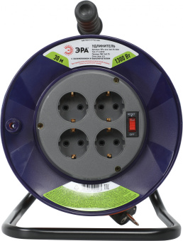 Удлинитель силовой Эра RPx-4es-3х0.75-30m (Б0043052) 3x0.75кв.мм 4розет. 30м ПВС 6A катушка оранжевый - купить недорого с доставкой в интернет-магазине