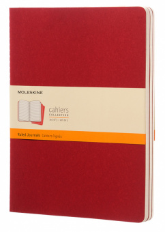Блокнот Moleskine CAHIER JOURNAL CH121 XLarge 190х250мм обложка картон 120стр. линейка клюквенный (3шт) - купить недорого с доставкой в интернет-магазине