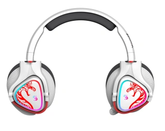 Наушники с микрофоном A4Tech Bloody MR720 белый/красный мониторные BT/Radio оголовье (MR720 NARAKA) - купить недорого с доставкой в интернет-магазине