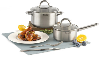 Кастрюля Rondell Point RDS-1312 4.8л. d=24см (с крышкой) стальной - цена, купить или заказать с доставкой в интернет-магазине Кастрюля Rondell Point RDS-1312 4.8л. d=24см (с крышкой) стальной - купить недорого с доставкой в интернет-магазине