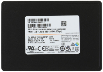 Накопитель SSD Samsung SATA-III 1920GB MZ7L31T9HBNA-00A07 PM897 2.5" 3 DWPD OEM - купить недорого с доставкой в интернет-магазине