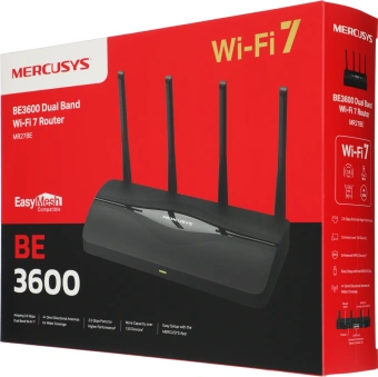 Роутер беспроводной Mercusys MR27BE BE3600 10/100/1000/2500BASE-T черный - купить недорого с доставкой в интернет-магазине