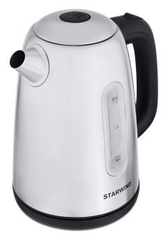Чайник электрический Starwind SKS3210 1.7л. 2200Вт серебристый/черный корпус: металл/пластик - купить недорого с доставкой в интернет-магазине