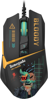 Мышь A4Tech Bloody W63 Max Renegade черный/рисунок оптическая 12000dpi USB (W63 MAX) - купить недорого с доставкой в интернет-магазине