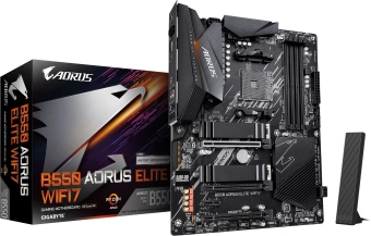 Материнская плата Gigabyte B550 AORUS ELITE WIFI7 Soc-AM4 AMD B550 4xDDR4 ATX AC`97 8ch(7.1) 2.5Gg RAID+HDMI+DP - купить недорого с доставкой в интернет-магазине