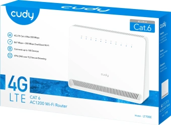 Роутер беспроводной Cudy LT700E AC1200 10/100BASE-TX/4G cat.6 белый - купить недорого с доставкой в интернет-магазине