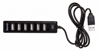 Разветвитель USB 2.0 Buro BU-HUB7-1.0-U2.0 7порт. черный - купить недорого с доставкой в интернет-магазине
