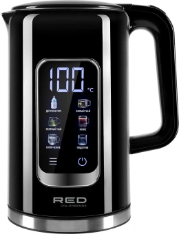 Чайник электрический Red Solution COLORSENSE AM120D 1.7л. 2000Вт черный корпус: нерж.сталь/пластик (AM120D) - купить недорого с доставкой в интернет-магазине