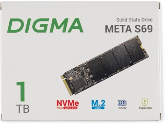 Накопитель SSD Digma PCIe 4.0 x4 1TB DGSM4001TS69T Meta S69 M.2 2280 - купить недорого с доставкой в интернет-магазине