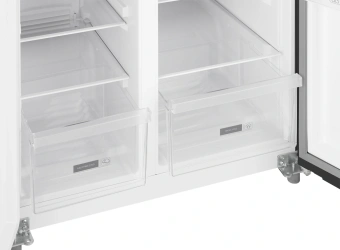 Холодильник Weissgauff WSBS 500 Inverter NoFrost 2-хкамерн. черный стекло инвертер - купить недорого с доставкой в интернет-магазине