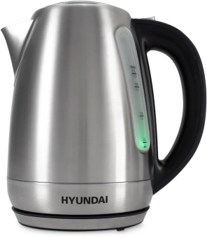 Чайник электрический Hyundai HYK-S8408 1.7л. 2200Вт серебристый матовый/черный (корпус: нержавеющая сталь) - купить недорого с доставкой в интернет-магазине