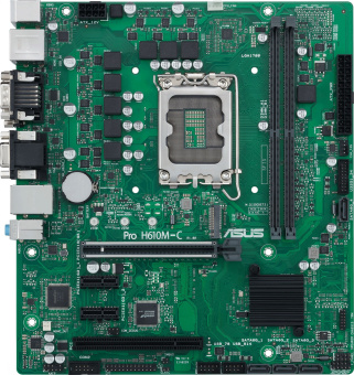 Материнская плата Asus PRO H610M-C-CSM Soc-1700 Intel H610 2xDDR5 mATX AC`97 8ch(7.1) GbLAN+VGA+DVI+HDMI+DP - купить недорого с доставкой в интернет-магазине