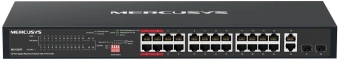 Коммутатор Mercusys MS128GP (L2) 26x1Гбит/с 2SFP 24PoE+ 295W неуправляемый - купить недорого с доставкой в интернет-магазине