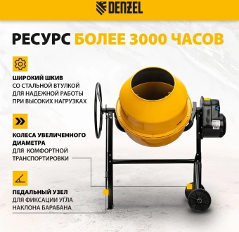 Бетономешалка Denzel B-180 электрич. бар.:180л г.р.:96л 700Вт (95423) - купить недорого с доставкой в интернет-магазине