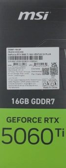 Видеокарта MSI PCI-E 5.0 RTX 5060 TI 16G VENTUS 2X PLUS NVIDIA GeForce RTX 5060TI 16Gb 128bit GDDR7 2572/28000 HDMIx1 DPx3 HDCP Ret - купить недорого с доставкой в интернет-магазине