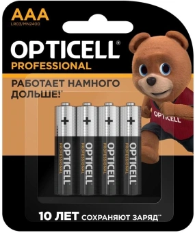 Батарея Opticell Professional LR03 AAA (4шт) блистер - купить недорого с доставкой в интернет-магазине