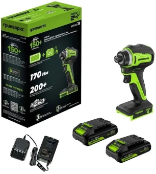 Винтоверт Greenworks ID3170 аккум. патрон:шестигр.1/4" (3804907CUC) - купить недорого с доставкой в интернет-магазине