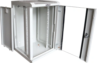 Шкаф коммутационный Lanmaster (TWT-CBW10G-12U-3X3-GY) настенный 10U 312x300мм пер.дв.стекл 30кг серый - купить недорого с доставкой в интернет-магазине