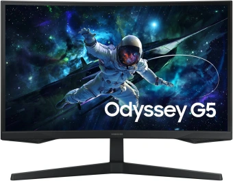 Монитор Samsung 27" Odyssey G5 S27CG552EMXUE черный VA LED 1ms 16:9 HDMI матовая 300cd 178гр/178гр 2560x1440 165Hz DP Quad 2K (1440p) USB 4.1кг - купить недорого с доставкой в интернет-магазине